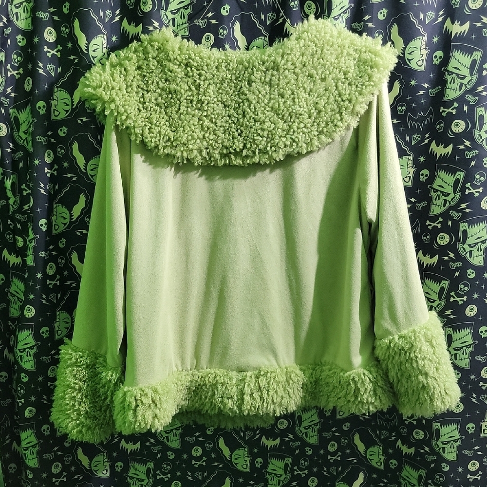 NWOT Borg Collar Faux Suede Green Jacket 💚✨️ - Picture 2 of 8